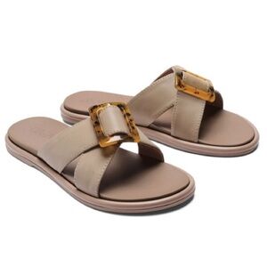 OluKai Tan Sandals with Tortoise Buckle